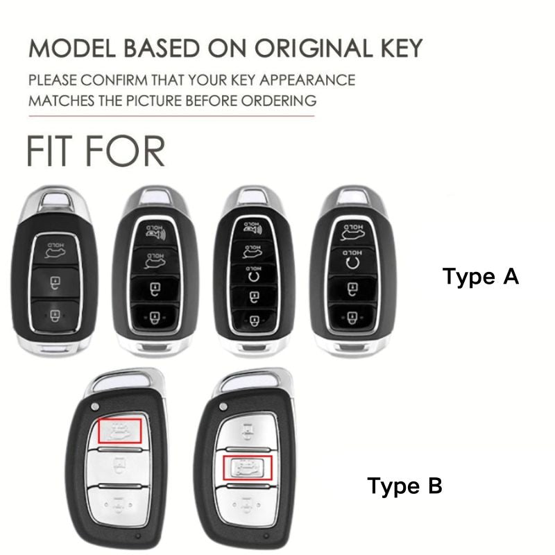 Chargez l&#39;image dans la visionneuse de la galerie, Hyundai Stylish Metal Car Key Fob Protective Case Cover For Tucson, Sport, Elantra, Santa Fe, ix35, ix25
