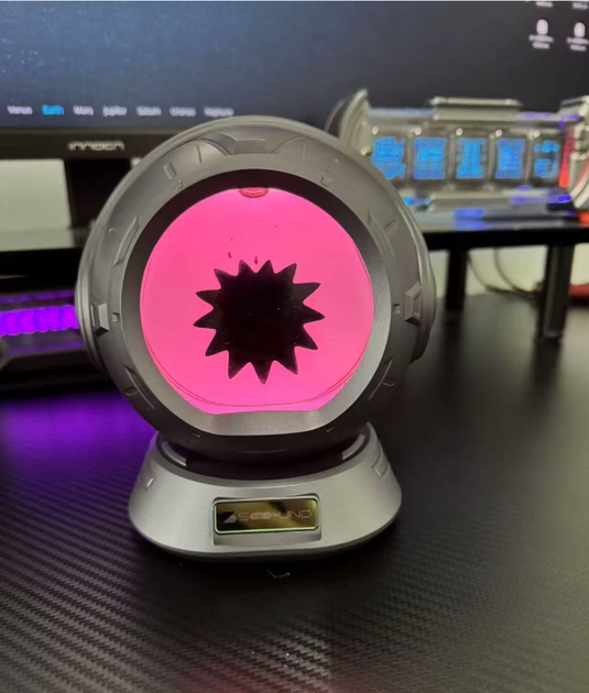 Magnetic Fluid Speaker, Dancing Ferrofluid Music Rhythm Lamp, 360° Surround Sound Touch Wireless Bluetooth Speaker Living Room Desktop