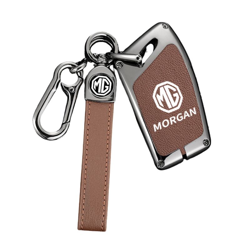 Cargue la imagen en el visor de la galería, MG Zinc Alloy + PU Leather Car Key Fob Case Cover For MG3, MG5, MG6, MG7, ZST, ZS, GS, MG ONE, MG4 EV
