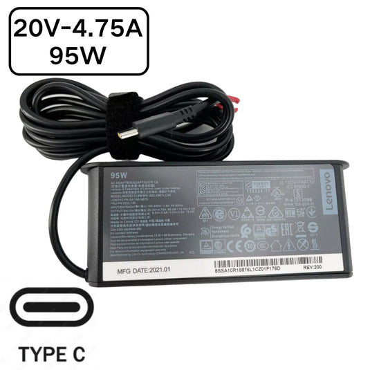 [20V-4.75A/95W][Type-C] Lenovo USB C Laptop AC Wall Travel Fast Charger Travel Adapter - Polar Tech Australia