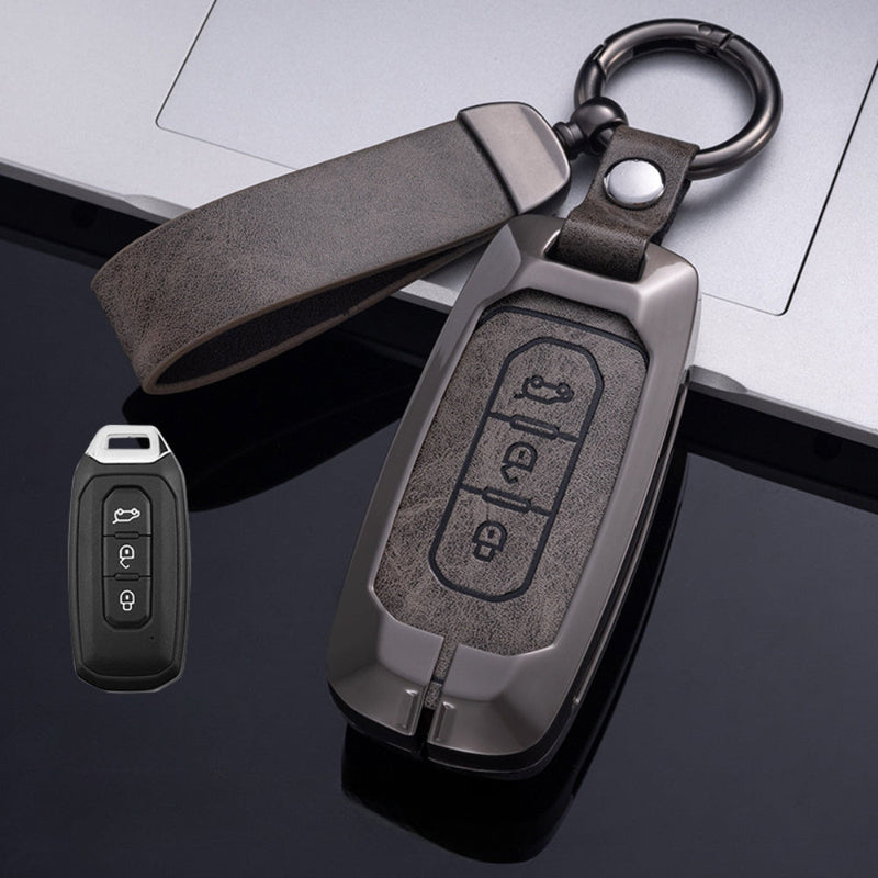 Load image into Gallery viewer, Ford Zinc Alloy Leather Folding Car Key Fob Case Cover For Ranger, Mustang, Everest, Escape, Puma, Transit, Focus, Fiesta, Ranger Raptor, Mondeo
