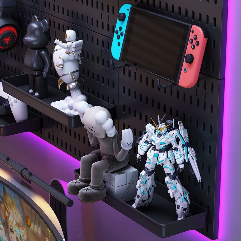 Cargue la imagen en el visor de la galería, Revamp Your Space With A Versatile Pegboard Kit - Effortlessly Organize Home, Office, And Gaming Setup With Customizable Hanging Solutions
