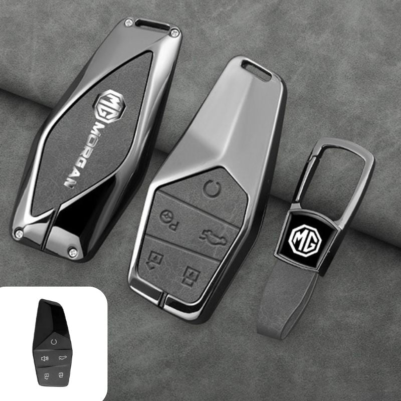 Cargue la imagen en el visor de la galería, MG Zinc Alloy + PU Leather Smart Remote Control Car Key Fob Case Cover For MG ONE
