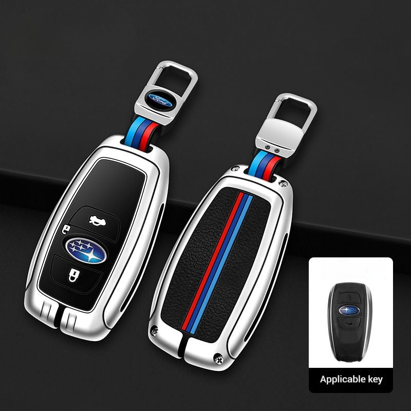 Cargue la imagen en el visor de la galería, Subaru Metal Shell &amp; Soft Silicone Full Protection Remote Car Key Fob Case Cover For Outback, Forester, Impreza, WRX, XV, Crosstrek, Legacy
