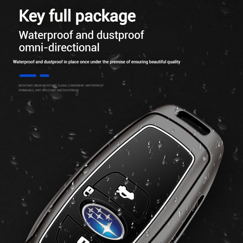 Cargue la imagen en el visor de la galería, Subaru Metal Shell &amp; Soft Silicone Full Protection Remote Car Key Fob Case Cover For Outback, Forester, Impreza, WRX, XV, Crosstrek, Legacy
