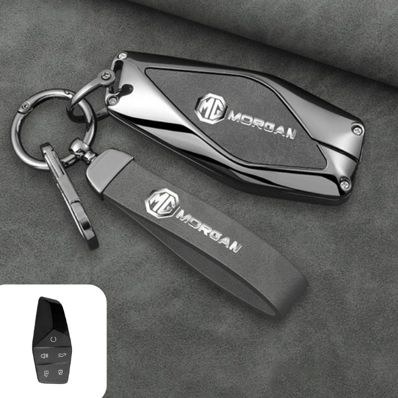 Cargue la imagen en el visor de la galería, MG Zinc Alloy + PU Leather Smart Remote Control Car Key Fob Case Cover For MG ONE
