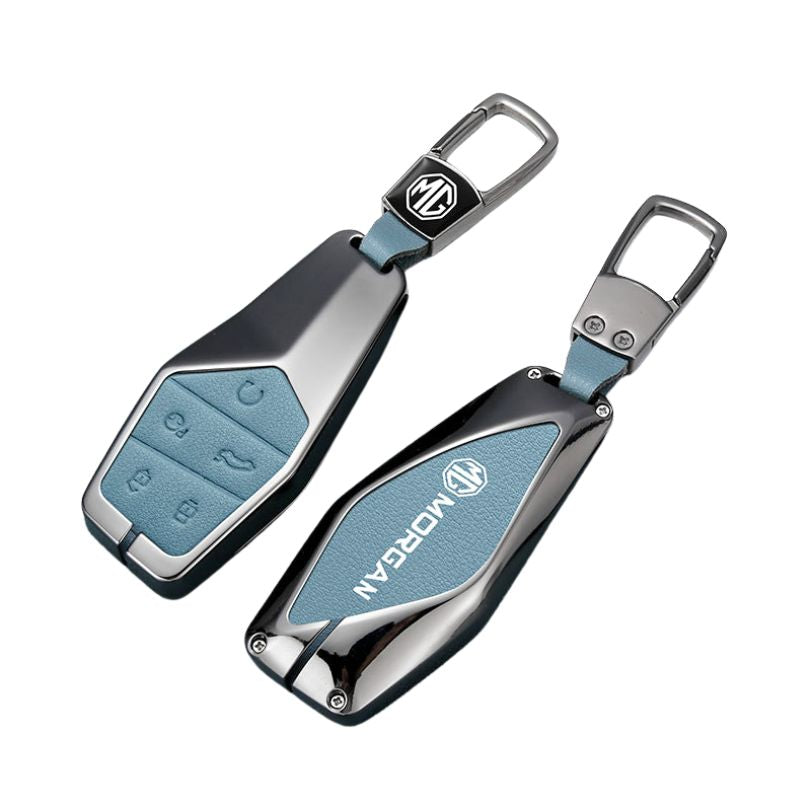 Cargue la imagen en el visor de la galería, MG 360° Full Metal Protection + PU Leather Car Key Fob Case Cover For MG5, MG6, MG7, ZS, HS, ONE
