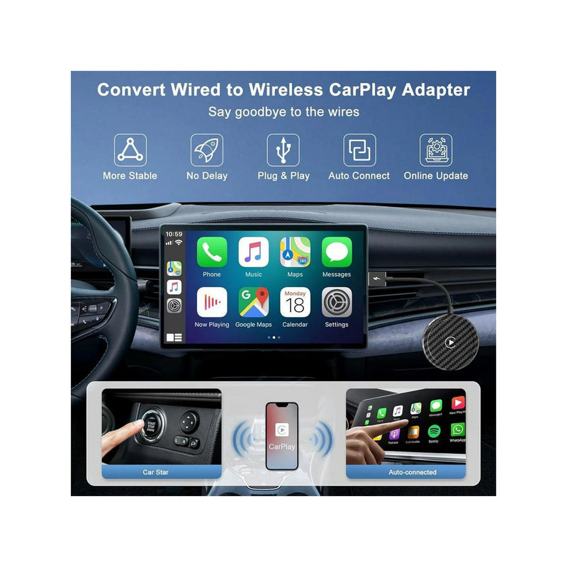 Cargue la imagen en el visor de la galería, Plug and Play Mini Wireless CarPlay USB Adapter or iPhone 11/12/13/14/15/16 - Polar Tech Australia
