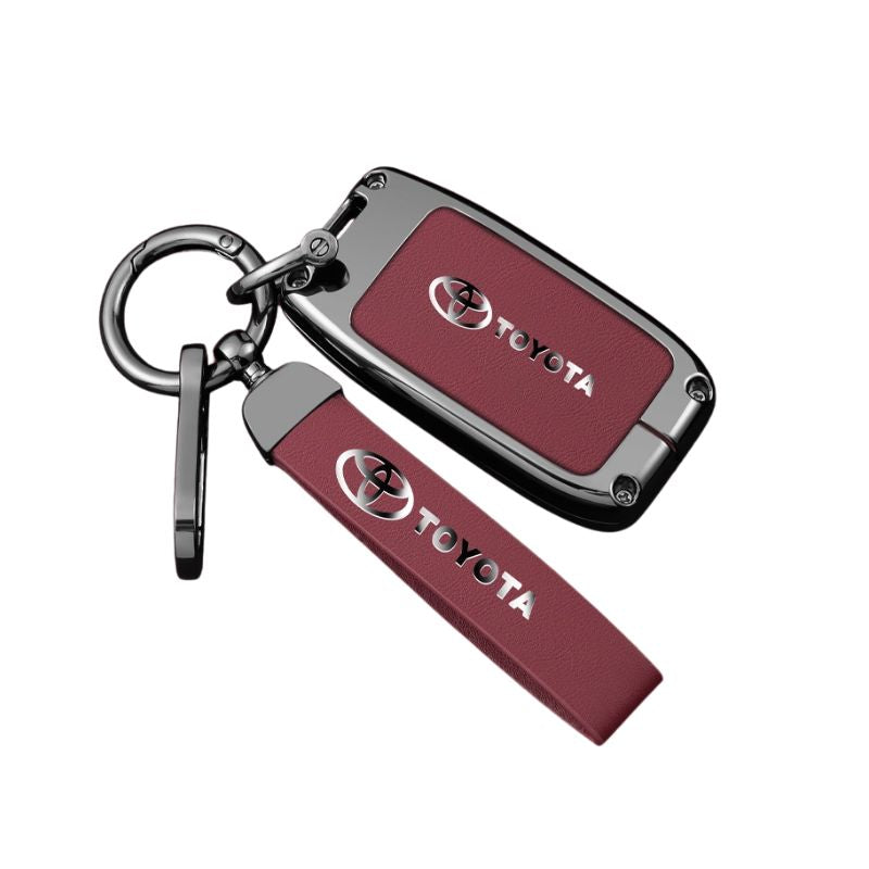 Cargue la imagen en el visor de la galería, Toyota Full Metal  Coverage + PU Leather Car Key Fob Case Cover For Corolla, Camry, Prado, Avalon - i-Station Mobile Phone &amp; Electronic Device Repair and Accessories

