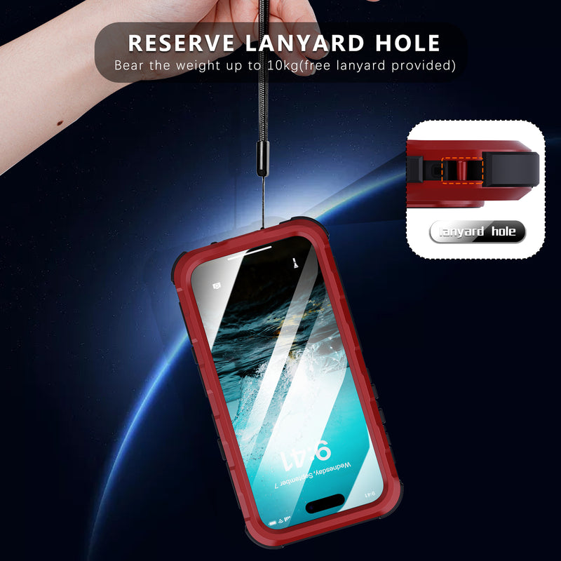Chargez l&#39;image dans la visionneuse de la galerie, [M Series][Magsafe Compatible] Apple iPhone 14 / 14 Plus / 14 Pro / 14 Pro Max - Redpepper Metal Heavy Duty Waterproof Magnetic Silicone Phone Case With Lanyard - Polar Tech Australia
