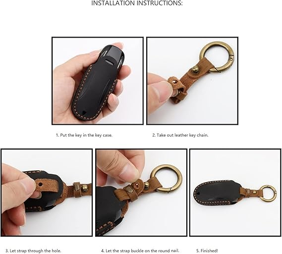 Cargue la imagen en el visor de la galería, Tesla Handcrafted Genuine Leather Car Key Fob Protective Cover Case For Model 3, Y, S, X
