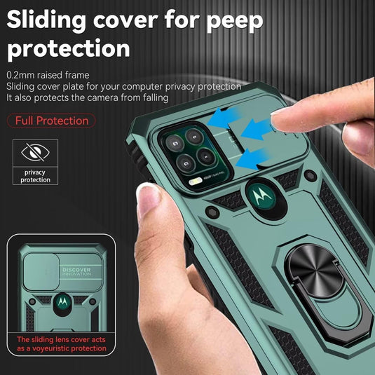 [Magnetic Rotable Kickstand][Slide Camera Cover] Motorola Moto G Stylus 5G 2021 - Shield Shockproof Rugged Heavy Duty Case - Polar Tech Australia