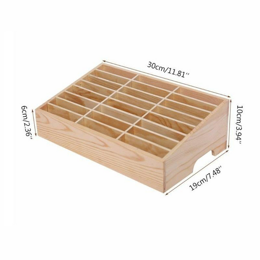 [ 24 Slots] Wooden Multi-Slot Phone Storage Box – Office, Meeting Organizer, and Student Phone Holder - Polar Tech Australia
