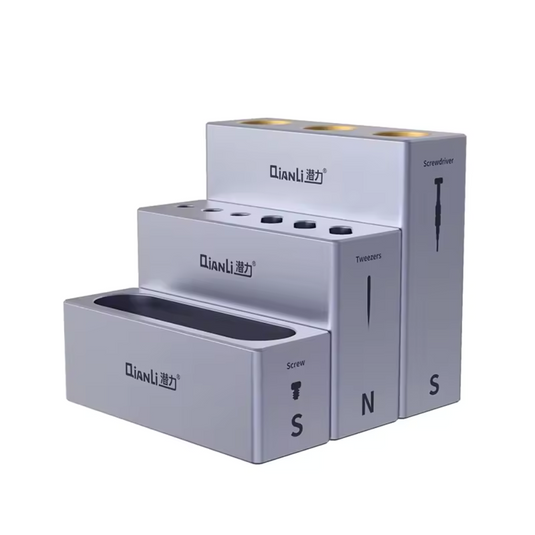 QIANLI QL iCube Modular Storage Box Aluminum Alloy Mobile Phone Repair Tweezers Screwdriver Screw Parts Collection Organizer