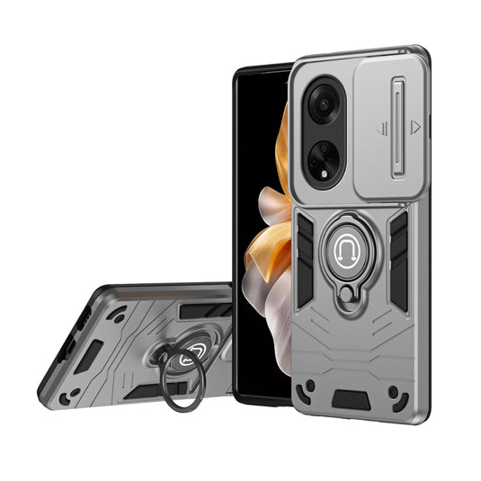 OPPO A78 4G (CPH2565) - Heavy Duty Ring Holder Case with Shockproof & Camera Guard Design - Polar Tech Australia
