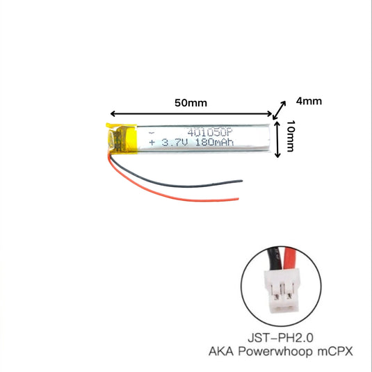 [PH2.0-JST Connector][401050] Universal 160mAh 3.7V Rechargeable Li-Ion Lithium Polymer Battery - Polar Tech Australia