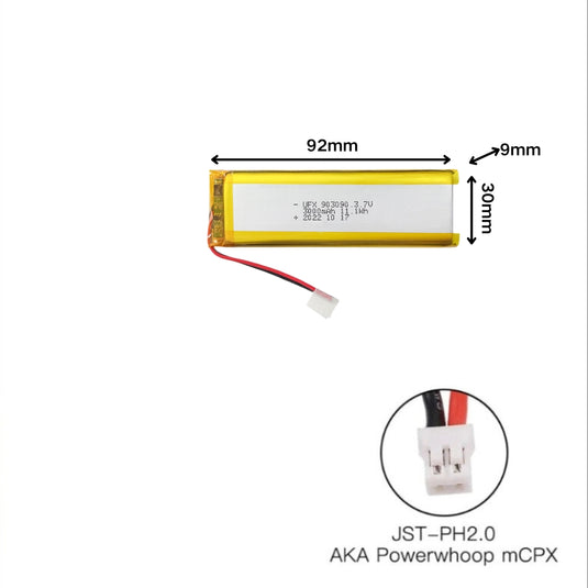 [PH2.0-JST Connector][903090] Universal 3200mAh 3.7V Rechargeable Li-Ion Lithium Polymer Battery - Polar Tech Australia