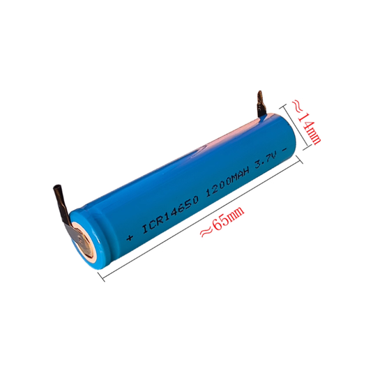 [With Nickel Strip] 14650 1200mAh 3.7V Rechargeable Li-Ion Battery