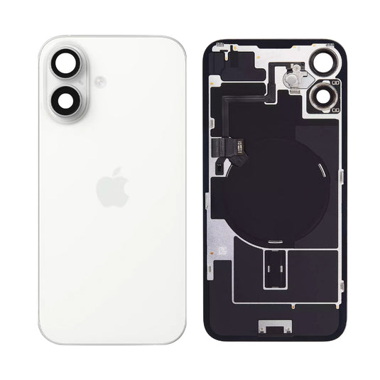 [Assembly With Flex] Apple iPhone 16 - Back Rear Glass With Steel Plate With Wireless NFC Charging MagSafe Magnet & Flashlight Flex - Polar Tech Australia