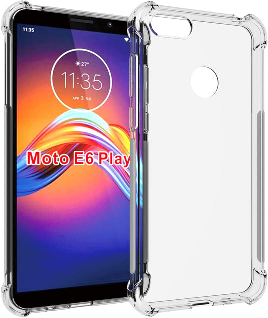 Motorola Moto E6 Play - AirPillow Cushion Transparent Soft Clear TPU Four Corners Protective Case - Polar Tech Australia