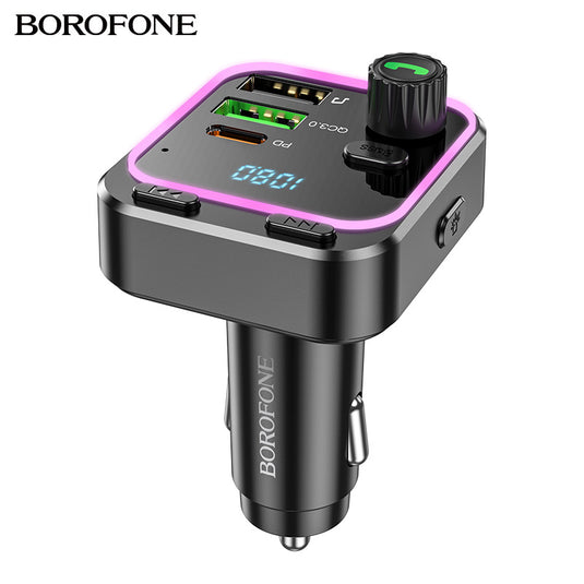 [BC53] HOCO Dual USB + PD USB-C Port 20W Car Charging Adapter With FM Transmitter - Polar Tech Australia