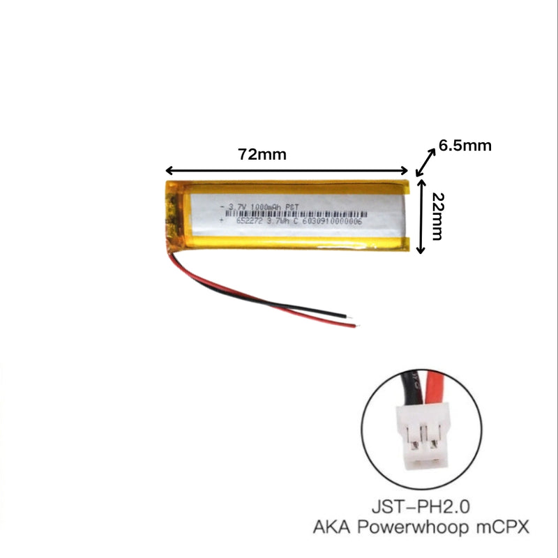 Load image into Gallery viewer, [PH2.0-JST Connector][652272] Universal 1000mAh 3.7V Rechargeable Li-Ion Lithium Polymer Battery - Polar Tech Australia
