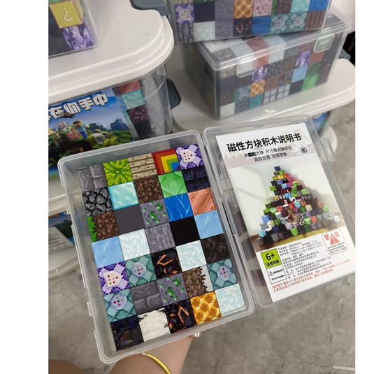 [400pcs] Minecraft Magnetic Building Blocks – 400pcs Random Mini Magnet Bricks Creative Educational Toy for Kids