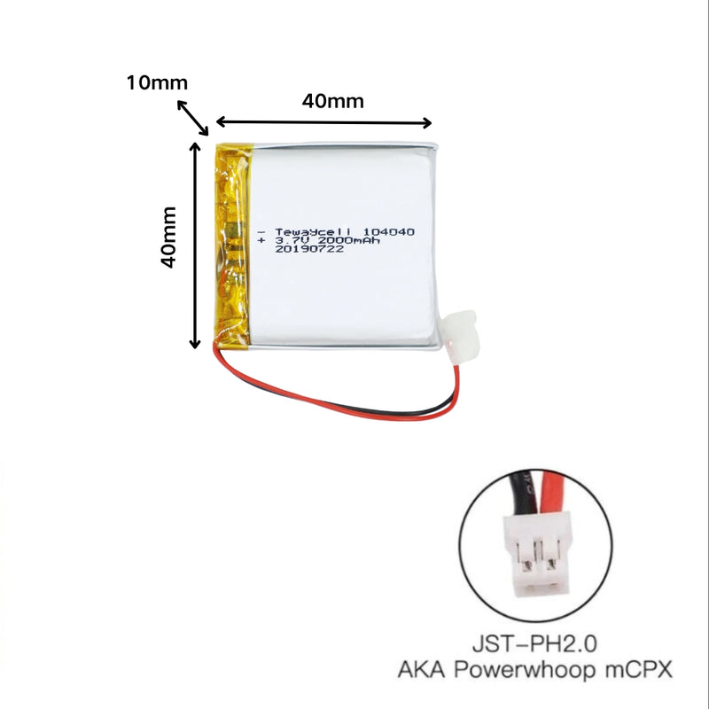 Load image into Gallery viewer, [PH2.0-JST Connector][104040] Universal 2000mAh 3.7V Rechargeable Li-Ion Lithium Polymer Battery - Polar Tech Australia

