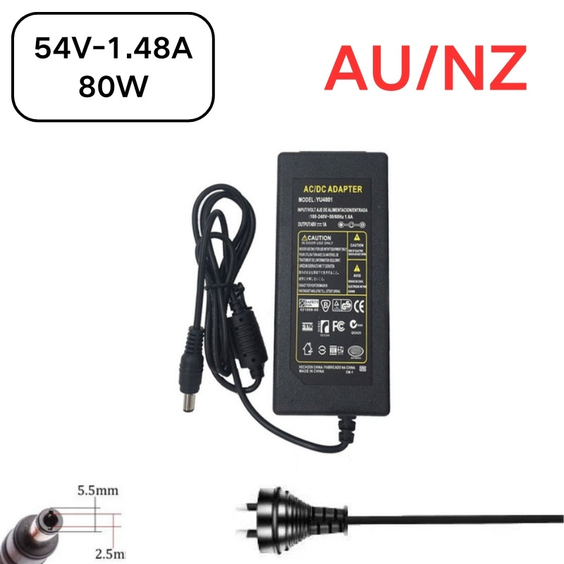 Chargez l&#39;image dans la visionneuse de la galerie, [54V-1.48A][5.5x2.5] Universal Computer/Monitor/CCTV POE Switch - Power Supply Adapter Wall Charger - Polar Tech Australia
