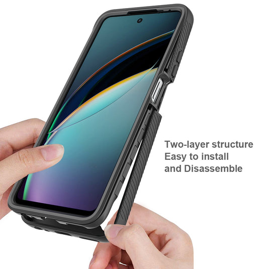 Motorola Moto Edge 20 Lite - Solid Color Shockproof TPU Clear PC Phone Case