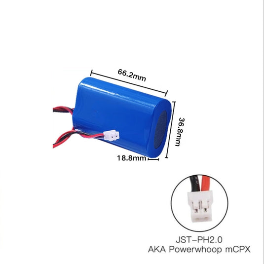 [PH2.0-JST Connector][18650] Universal 6000mAh 3.7V Rechargeable Li-Ion Lithium Polymer Battery - Polar Tech Australia