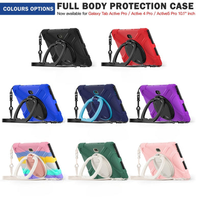 Samsung Galaxy Tab Active Pro / Active 4 Pro / Active 5 Pro Series - Heavy Duty 360 Degree Rotate Stand Hand Strap Case With Shoulder Strap - Polar Tech Australia