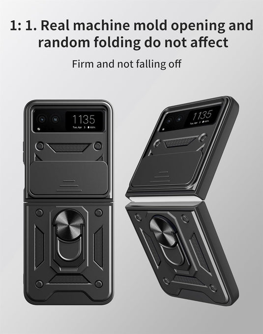 [Sliding Camera Cover][Built-in Stand] Motorola Moto Razr 40/Razr 2023 - Military Grade Hard PC Rugged Heavy Duty Case - Polar Tech Australia