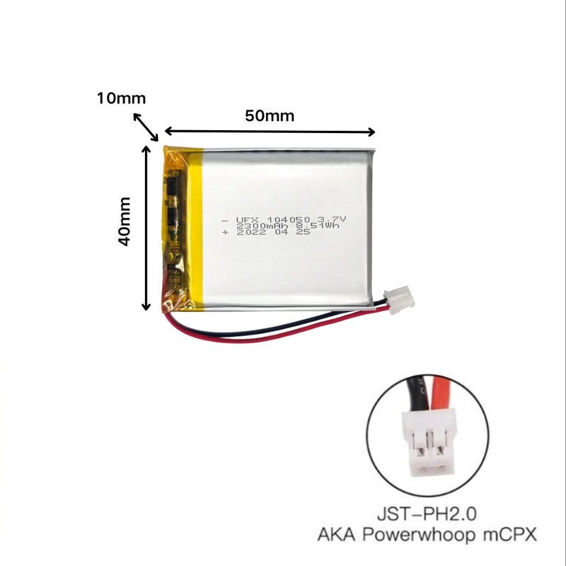 Load image into Gallery viewer, [PH2.0-JST Connector][104050] Universal 2300mAh 3.7V Rechargeable Li-Ion Lithium Polymer Battery - Polar Tech Australia
