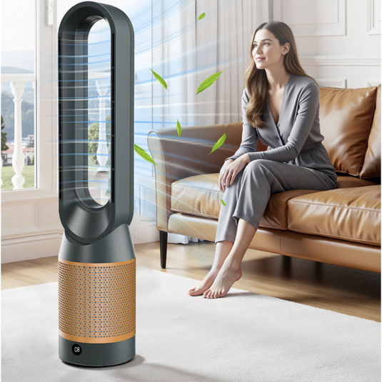 34 inch Heater & Cooler Fan Combo Bladeless Tower Fan Air Conditioner
