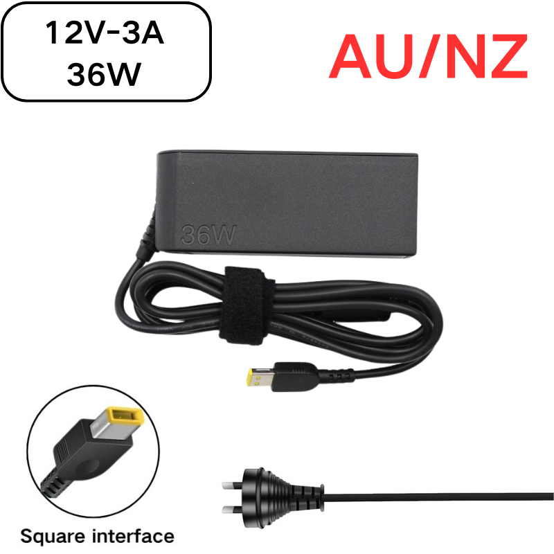Load image into Gallery viewer, [12V-3A/36W][Yellow Square Slim Tip] Lenovo ThinkPad Helix - 20CH / ThinkPad 10 - 20C3 / ThinkPad 10 (Type 20E3, 20E4) Series - Laptop AC Power Supply Adapter Charger - Polar Tech Australia
