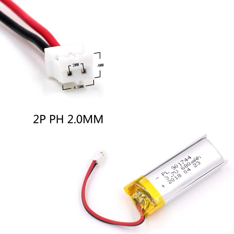 Load image into Gallery viewer, [PH2.0-JST Connector][901744] Universal 680mAh 3.7V Rechargeable Li-Ion Lithium Polymer Battery - Polar Tech Australia
