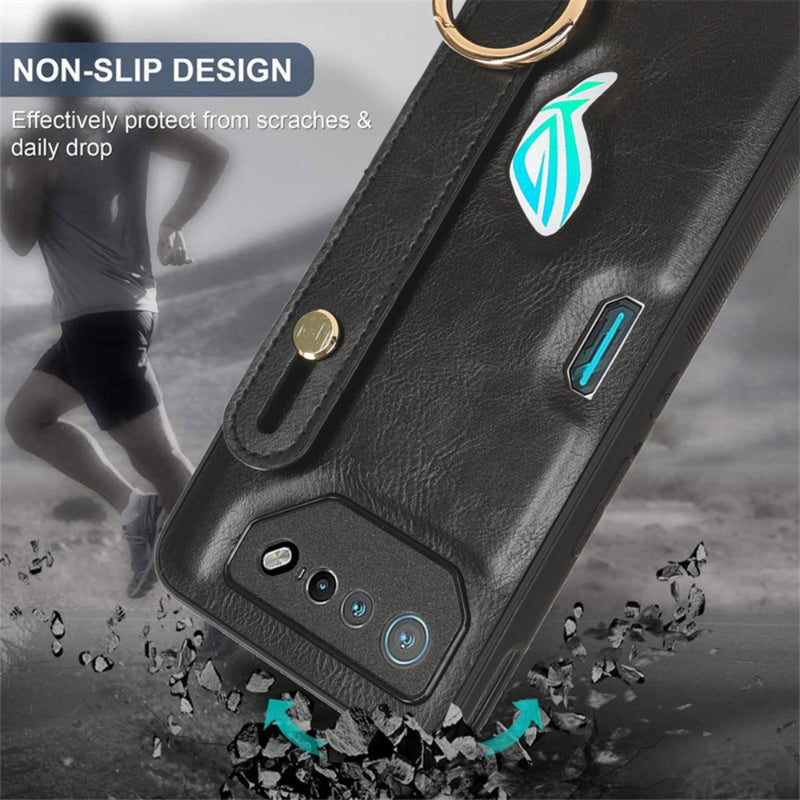Chargez l&#39;image dans la visionneuse de la galerie, Asus ROG Phone 5 - Wristband Leather Back Phone Case
