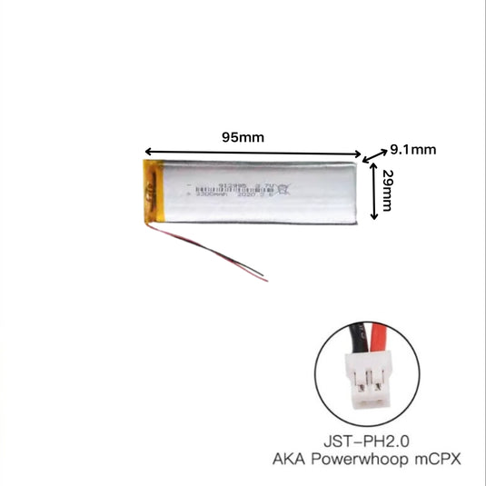 [PH2.0-JST Connector][912995] Universal 3300mAh 3.7V Rechargeable Li-Ion Lithium Polymer Battery - Polar Tech Australia