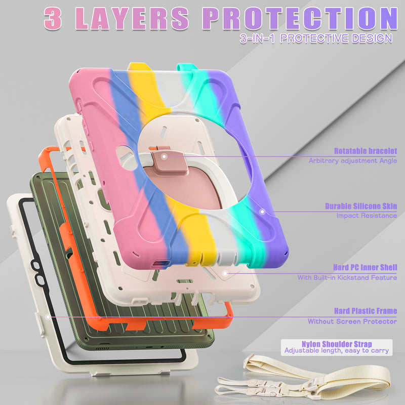 Chargez l&#39;image dans la visionneuse de la galerie, Samsung Galaxy Tab Active Pro / Active 4 Pro / Active 5 Pro Series - Heavy Duty 360 Degree Rotate Stand Hand Strap Case With Shoulder Strap - Polar Tech Australia
