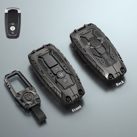 Ford Heavy-Duty Mecha Car Key Fob Case Cover For Mondeo, Focus, Mustang, Fusion, Raptor F-150, F-250, F-350, F-450, F-550, Edge, Explorer, Maverick