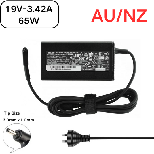 [19V-3.42A/65W][3.0x1.0 & 3.0x1.1] Acer TravelMate X349-M P648-G3-M Laptop AC Power Supply Adapter Charger - Polar Tech Australia