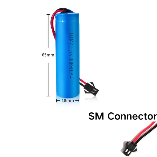 [JST SM 2 Pin Connector][18650] Universal 3000mAh 3.7V Rechargeable Li-Ion Lithium Polymer Battery - Polar Tech Australia