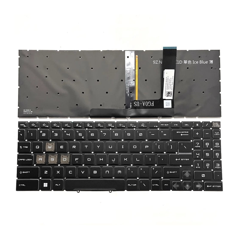 Cargue la imagen en el visor de la galería, MSI Cyborg 15 A13V A13VF /  PULSE 15 B13V MS-1583 MS-1585 Series - Laptop Keyboard With Backlit US layout
