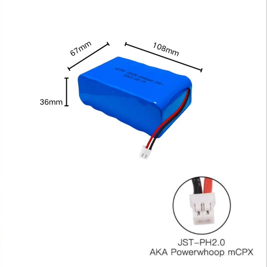 [PH2.0-JST Connector][18650] Universal 6000mAh 24V Rechargeable Li-Ion Lithium Polymer Battery - Polar Tech Australia