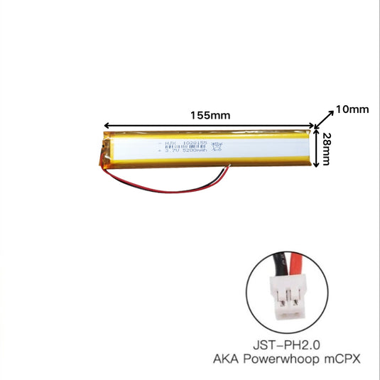 [PH2.0-JST Connector][1028155] Universal 5200mAh 3.7V Rechargeable Li-Ion Lithium Polymer Battery - Polar Tech Australia