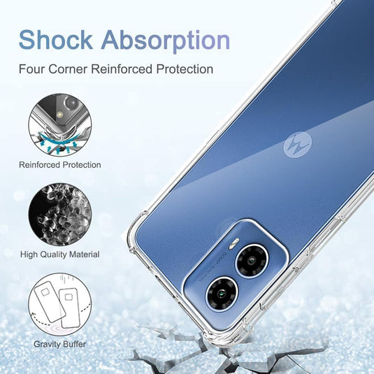 Motorola Moto G45 - AirPillow Cushion Transparent Soft Clear TPU Four Corners Protective Case - Polar Tech Australia