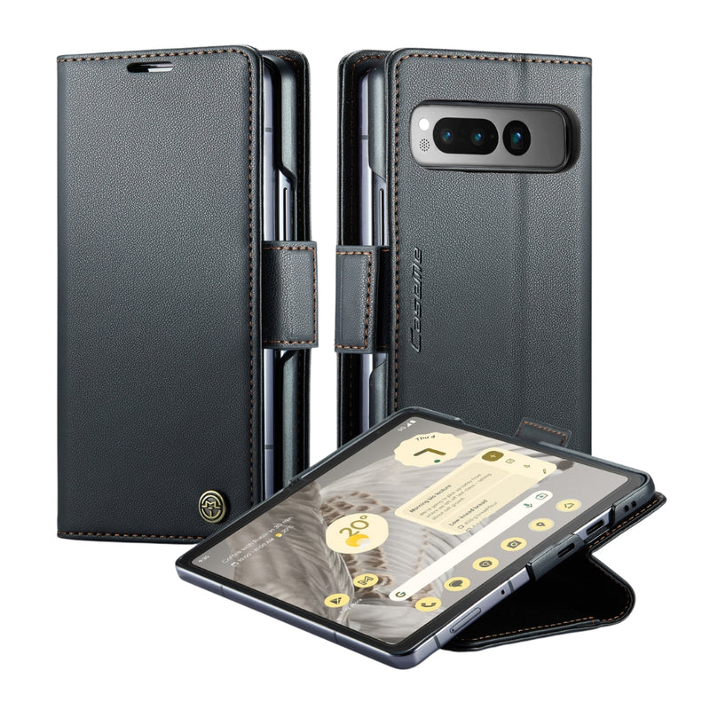 Load image into Gallery viewer, Google Pixel Fold - Butterfly Buckle Litchi Texture RFID Anti-theft Leather Phone Case - Polar Tech Australia
