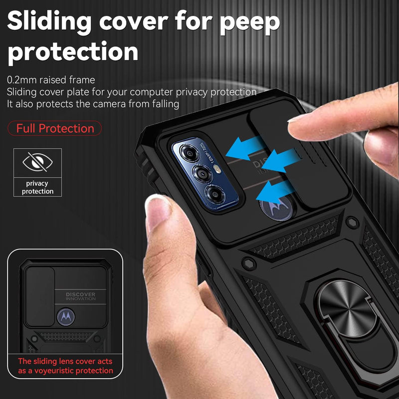 Load image into Gallery viewer, [Magnetic Ring Kickstand][Slide Camera Cover] Motorola Moto G Play 2023/Moto G Pure/Moto G Power 2022 - Shield Shockproof Rugged Heavy Duty Case - Polar Tech Australia
