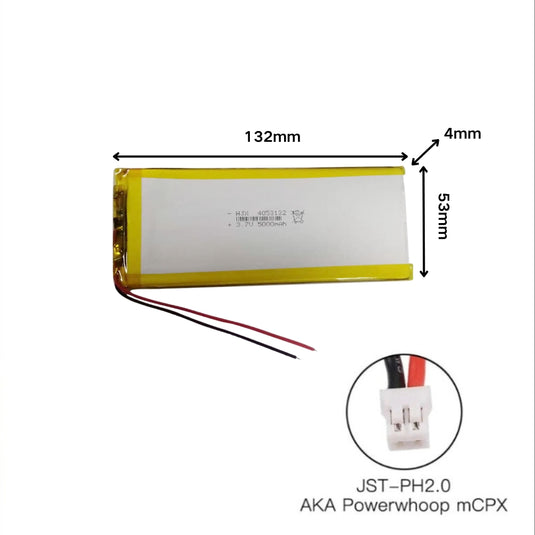 [PH2.0-JST Connector][4053132] Universal 5000mAh 3.7V Rechargeable Li-Ion Lithium Polymer Battery - Polar Tech Australia